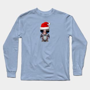 Christmas Dragon Wearing a Santa Hat Long Sleeve T-Shirt